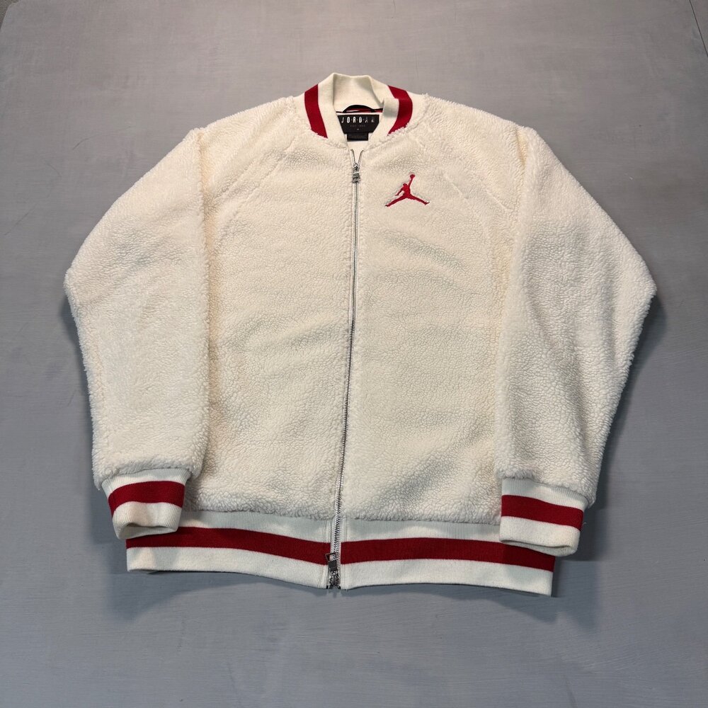 Jordan Men's fleece bomber jacket Cream Size M
